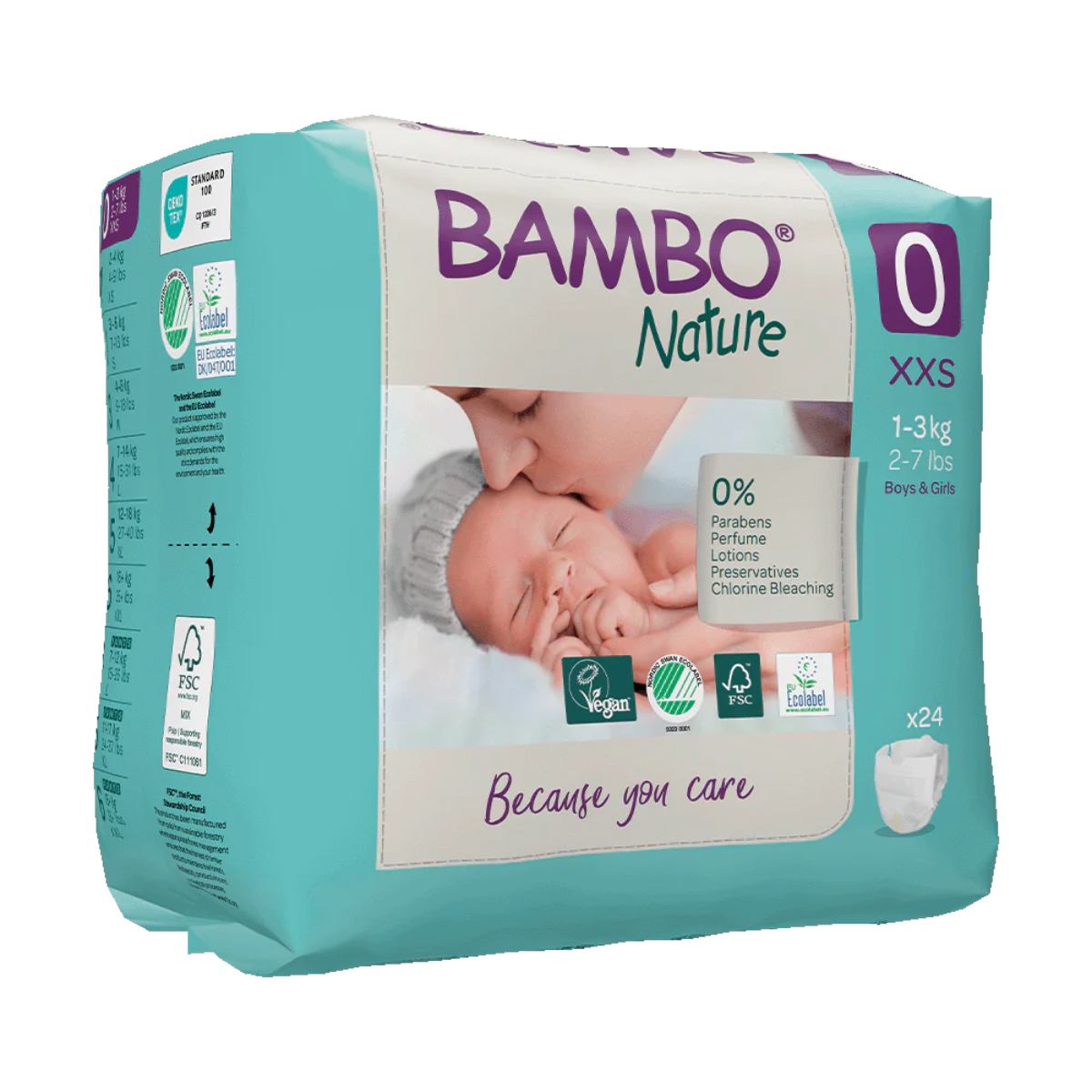 Pieluchy Bambo Nature T0 (1-3 kg) 24 szt.