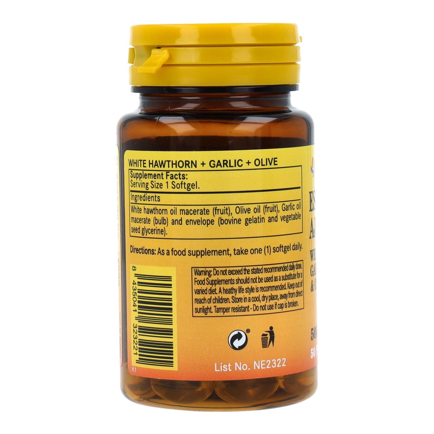 Aubépine, ail et olivier 500 mg Nature Essential 50 perles