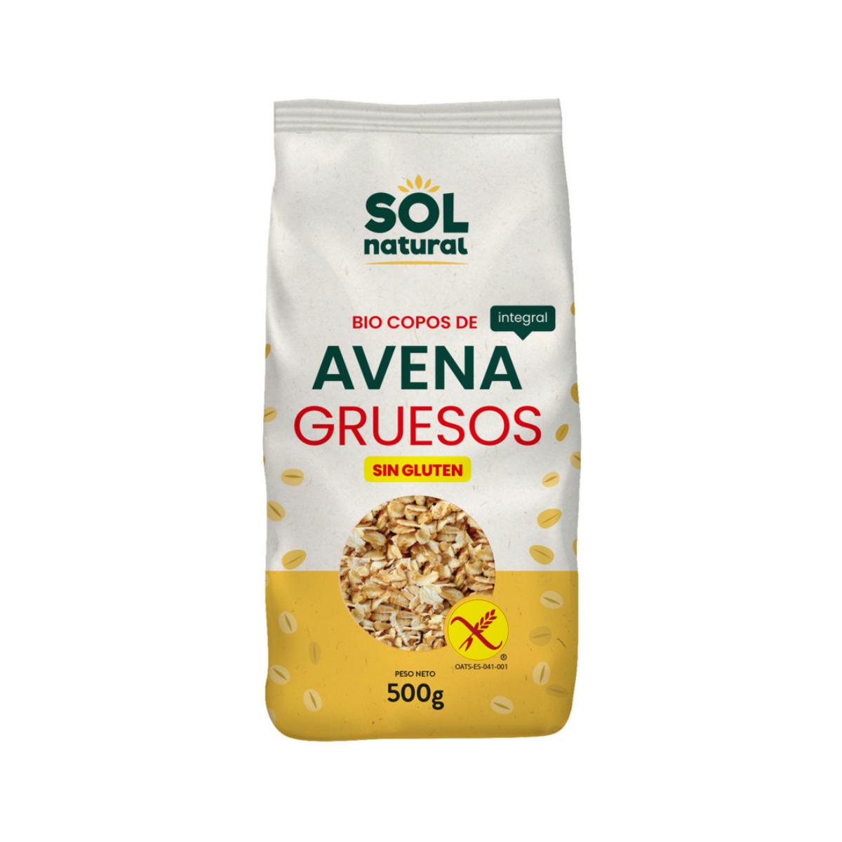 Glutenvrije grove havermoutvlokken bio Sol Natural 500 g