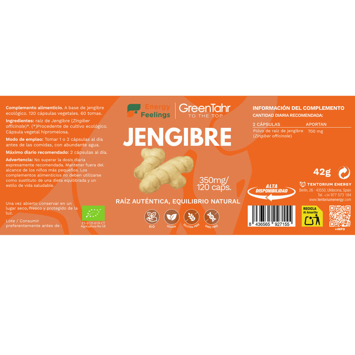 Ingefära ECO Energy Feelings 120 kapslar