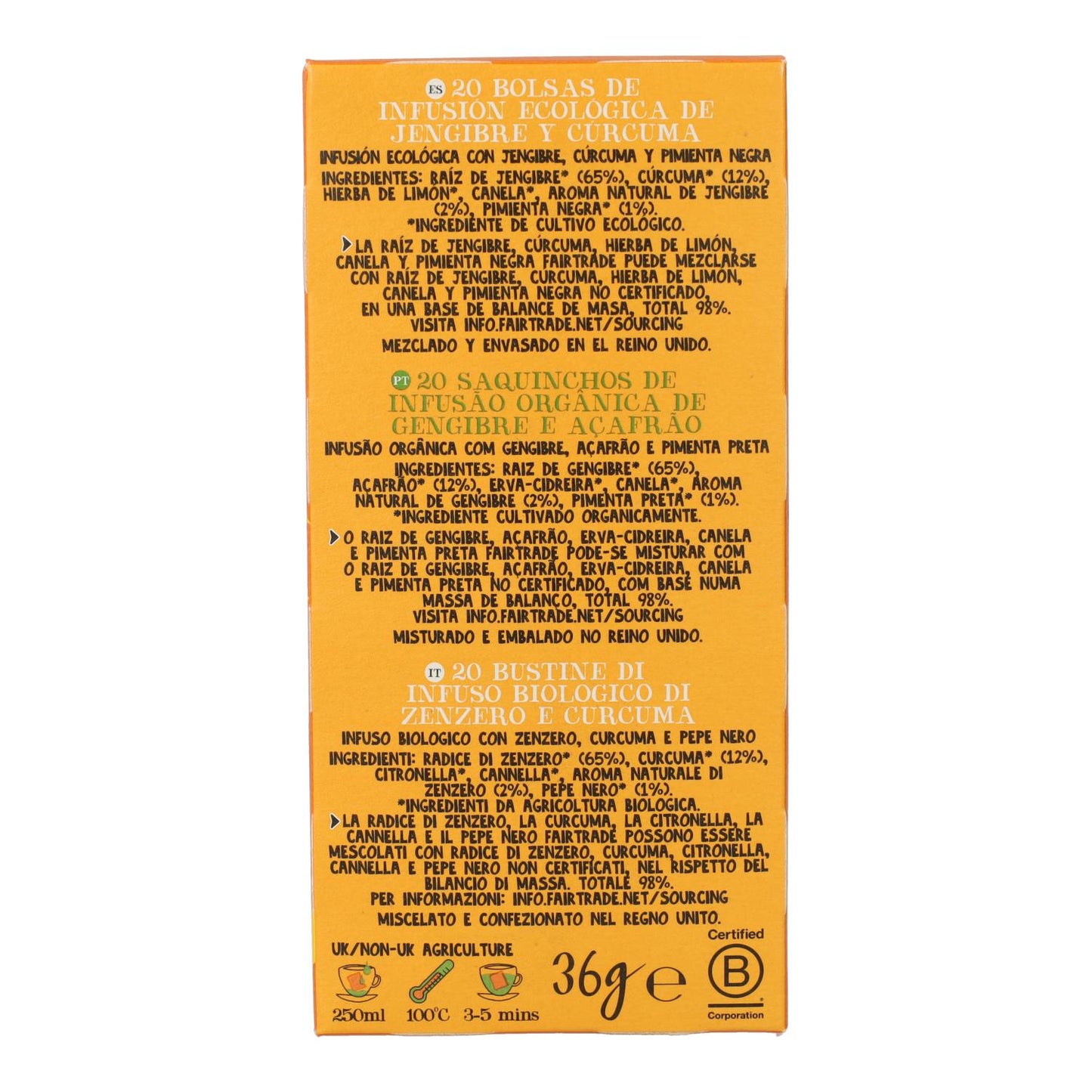 Infuso di zenzero e curcuma BIO Cupper 20 bustine