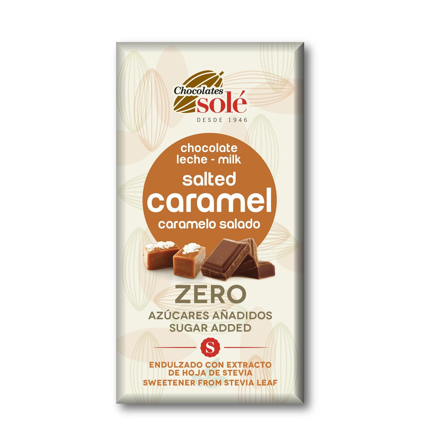Tablette de chocolat au lait avec stévia, caramel salé et amer 100 g Solé