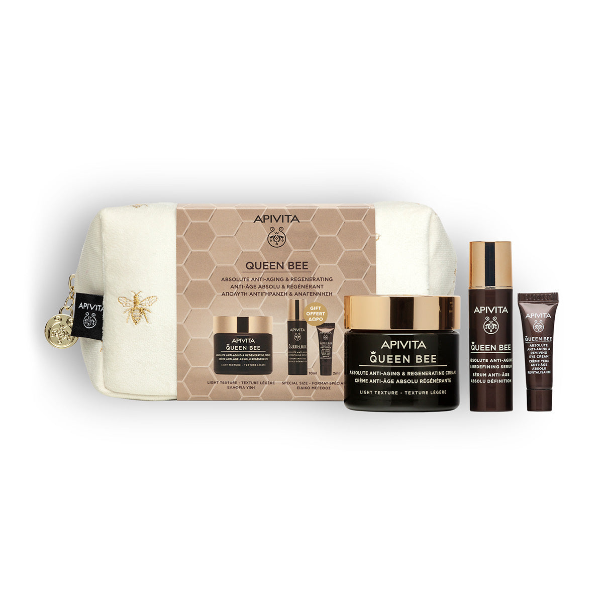 Coffret de Noël Queen bee crème texture légère + cadeau sérum 10 ml + contour des yeux 2 ml