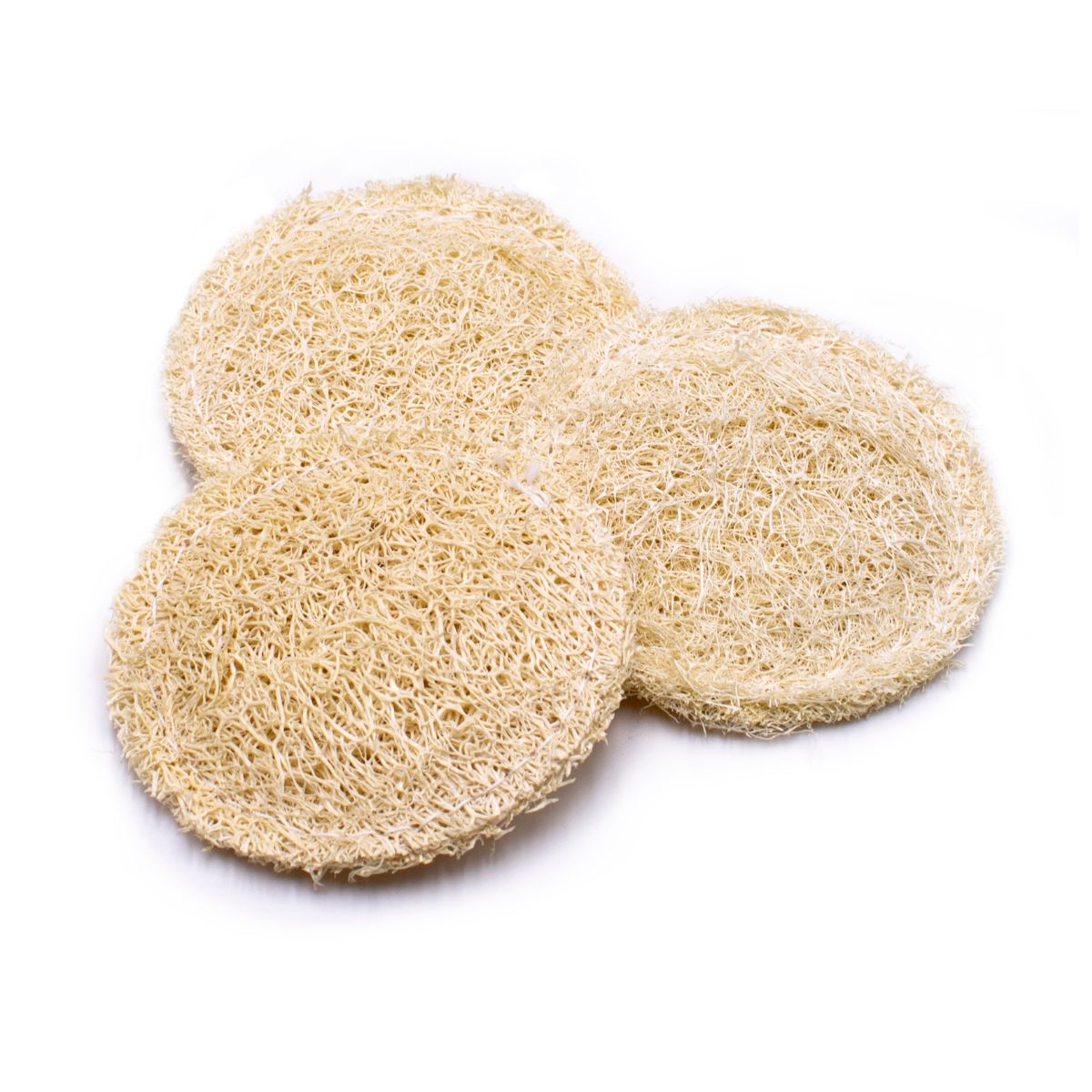 Luffa-Peeling-Gesichtspads. 7 Ø cm. Packung mit 3 Stück. Azal.