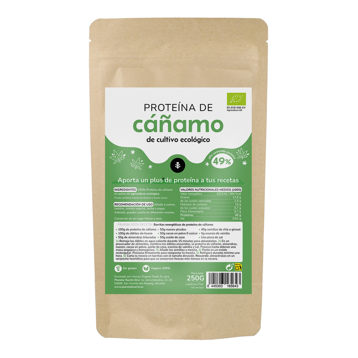 Hennep Eiwit Eco Planeta Huerto 250 g