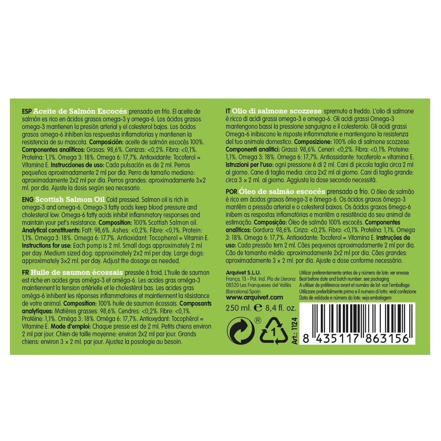 Schottisches Lachsöl Arquivet 250 ml