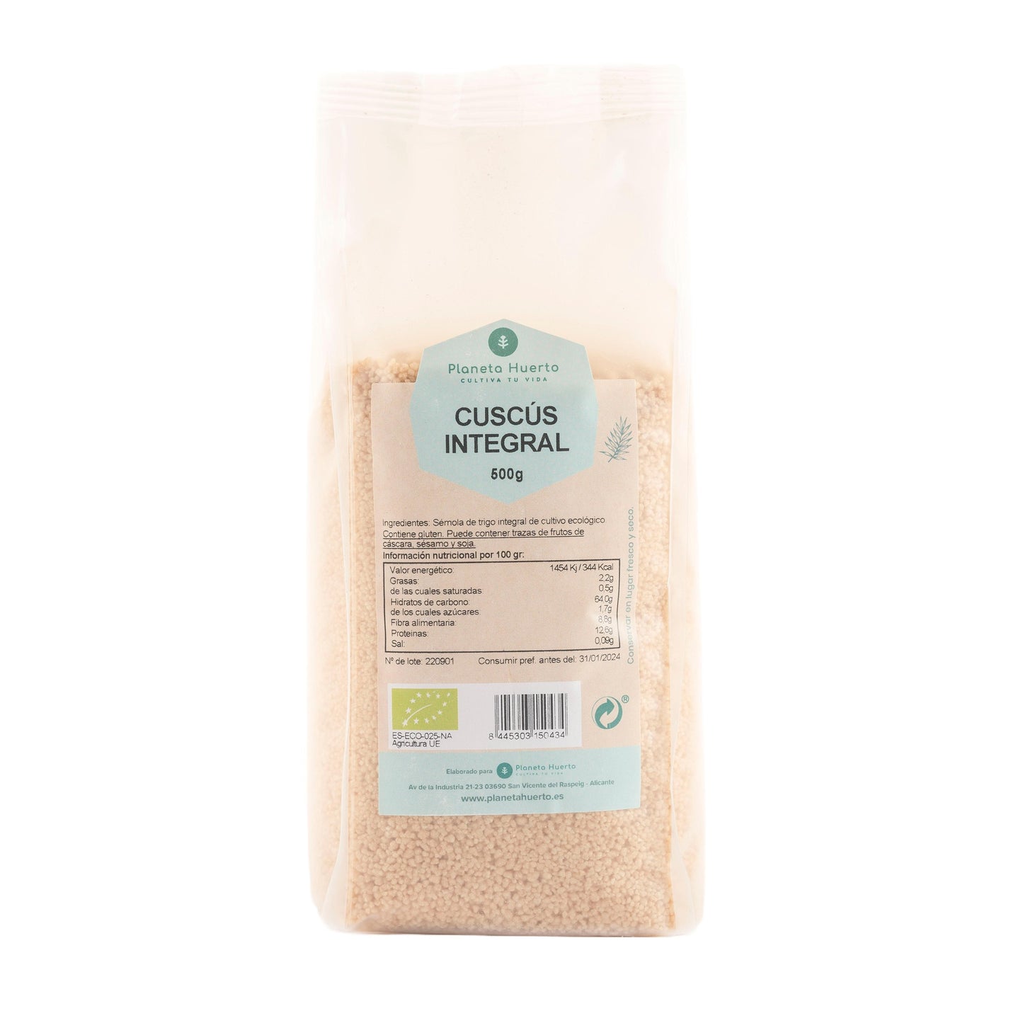 Wholemeal couscous ECO Planeta Huerto 500 g