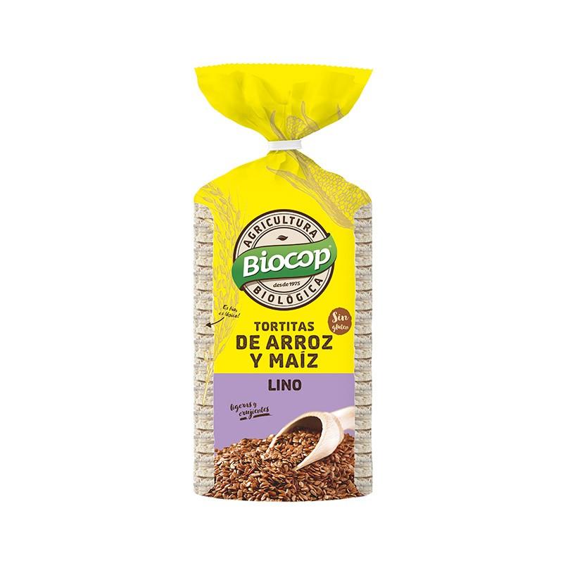Rijst- en maïspannenkoekjes met lijnzaad Biocop 200 g