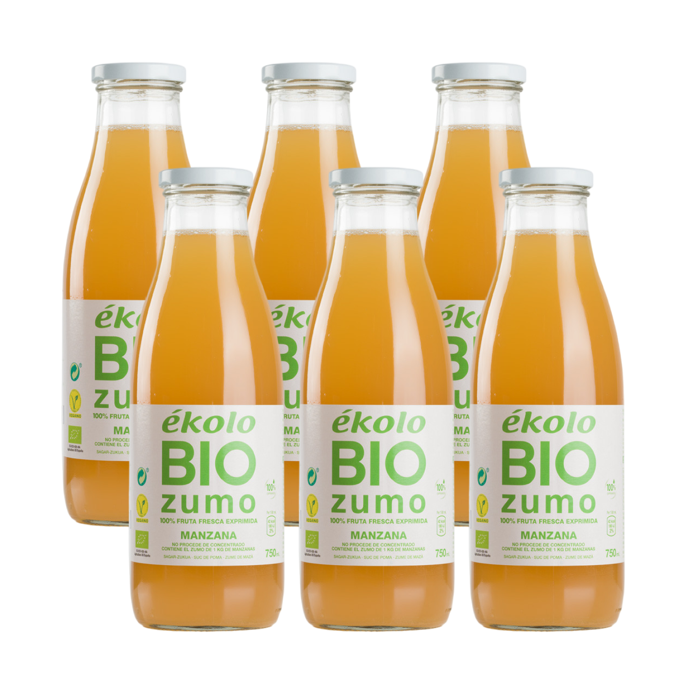 Zestaw 6x soków jabłkowych Bio 100% wyciskanych Ékolo 750 ml
