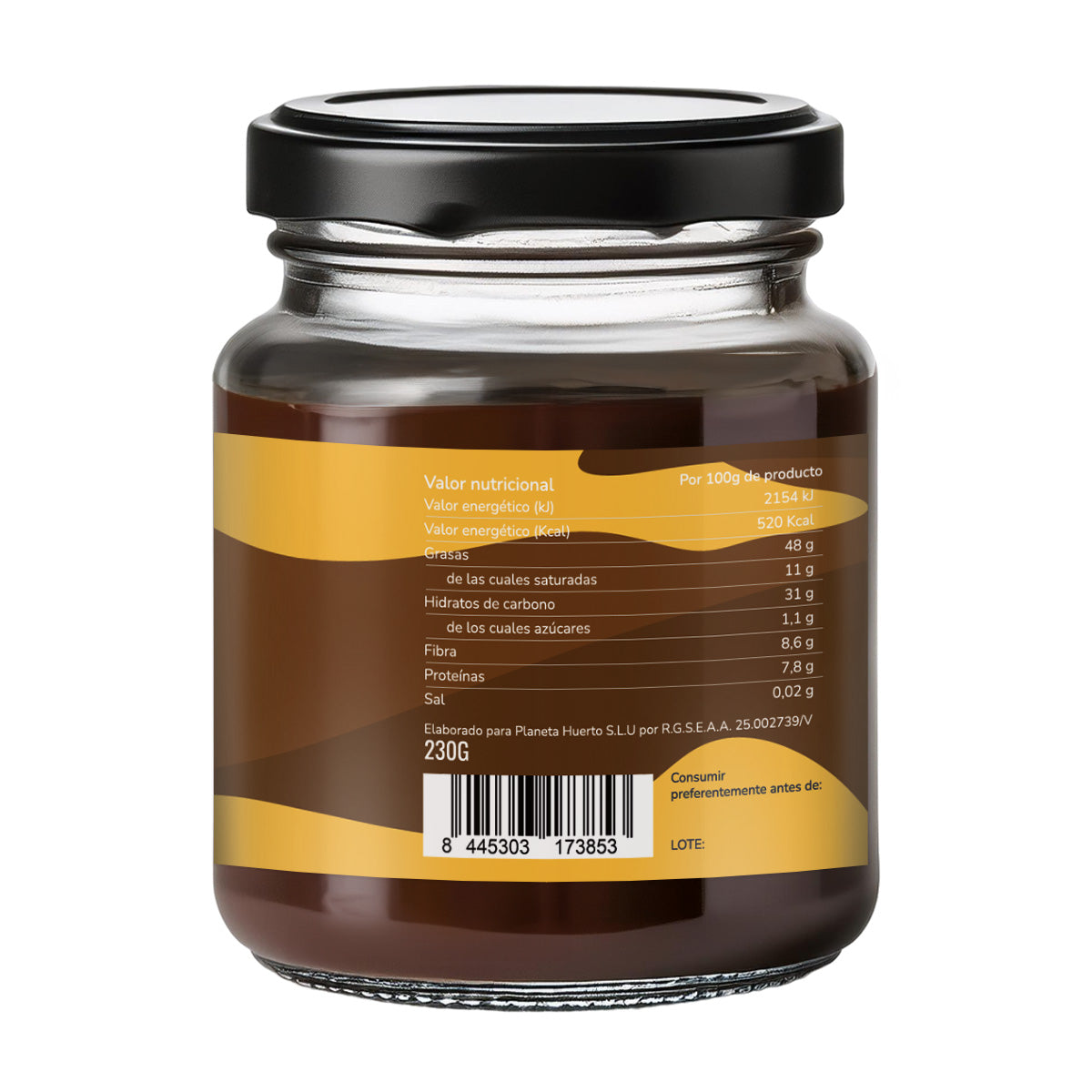 Hazelnut and cocoa cream with no added sugars ECO Planeta Huerto 230 g