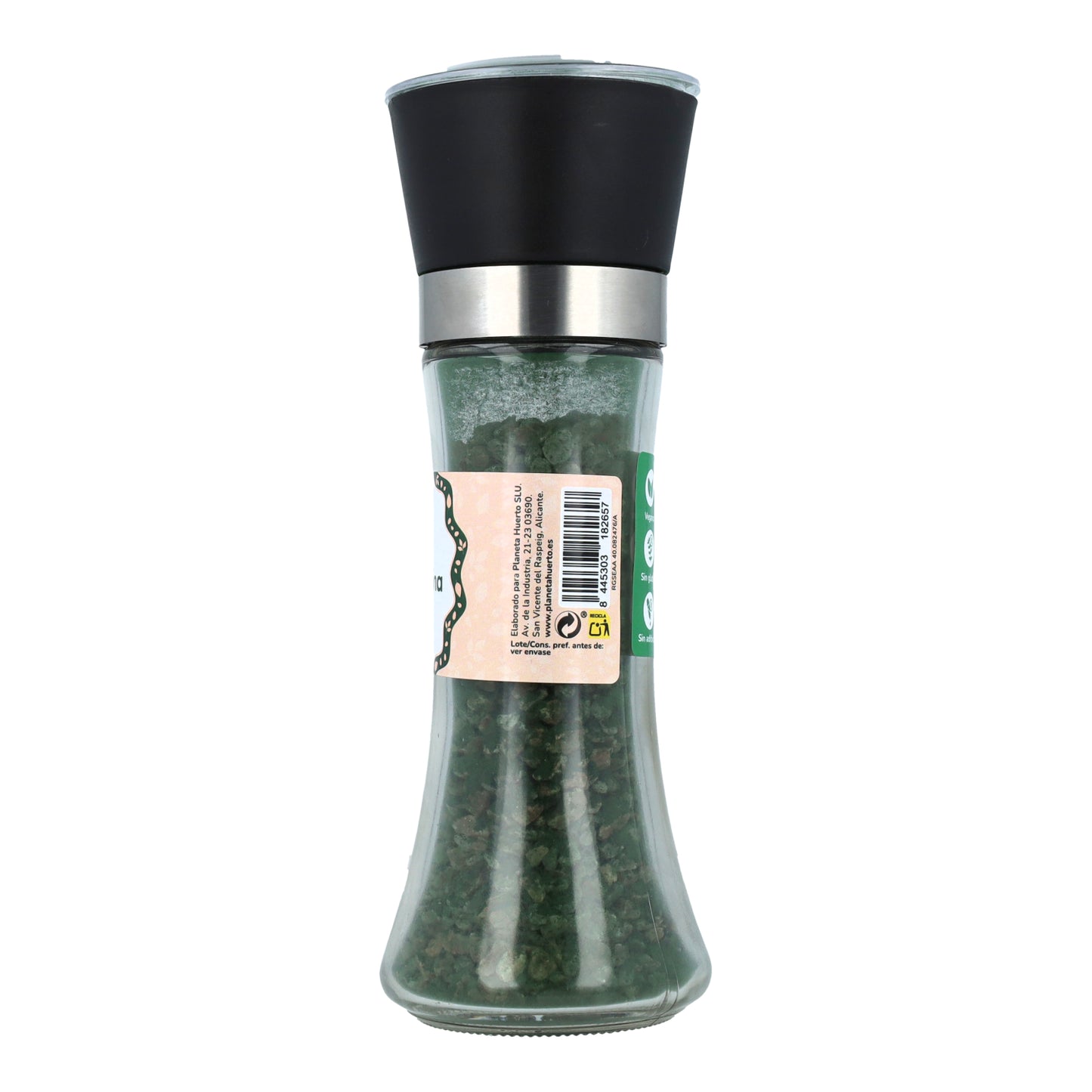 Moulin à sel rose avec algues Spiruline ECO Planeta Huerto 200g