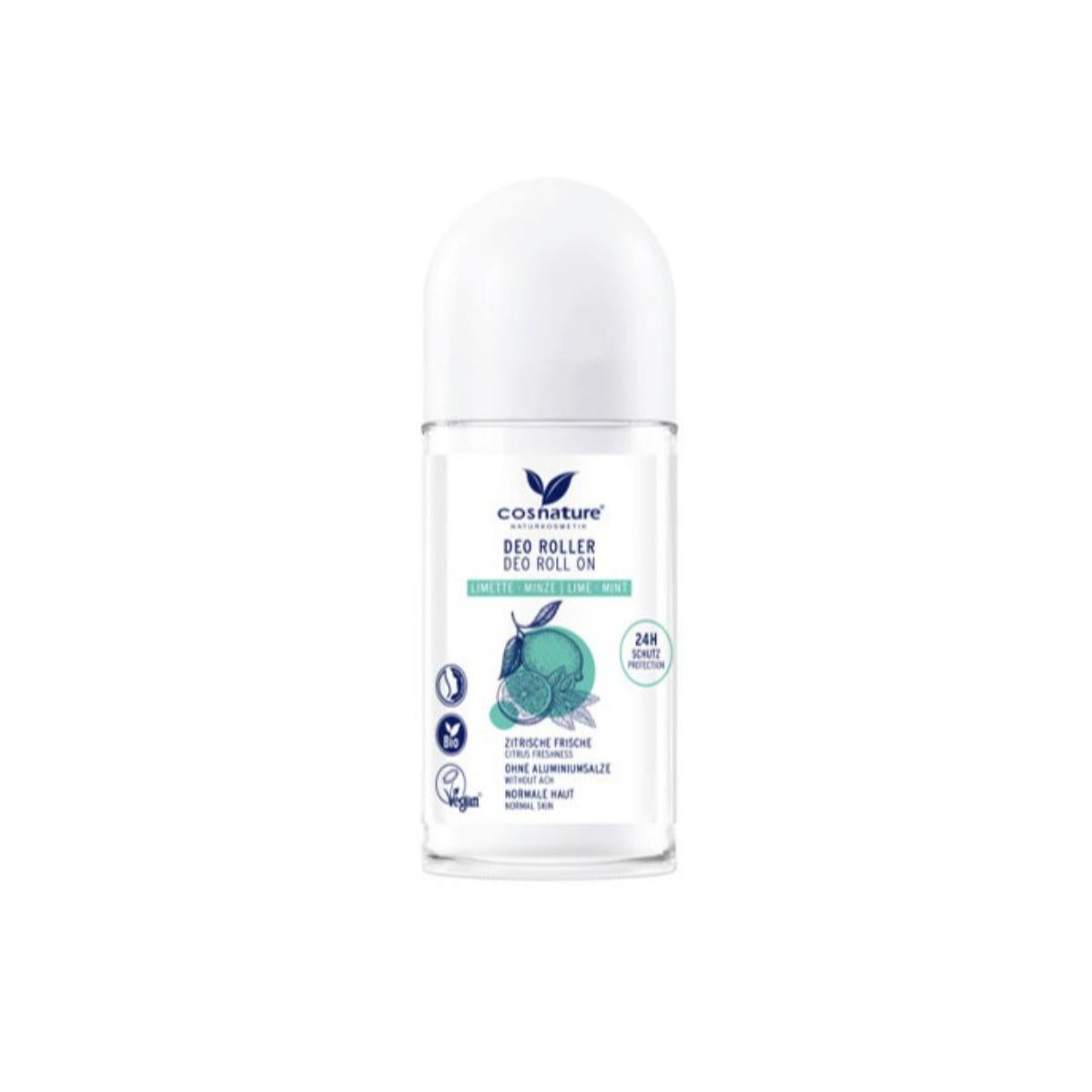 24-uurs roll-on deodorant met munt & limoen BIO Cosnature 50 ml