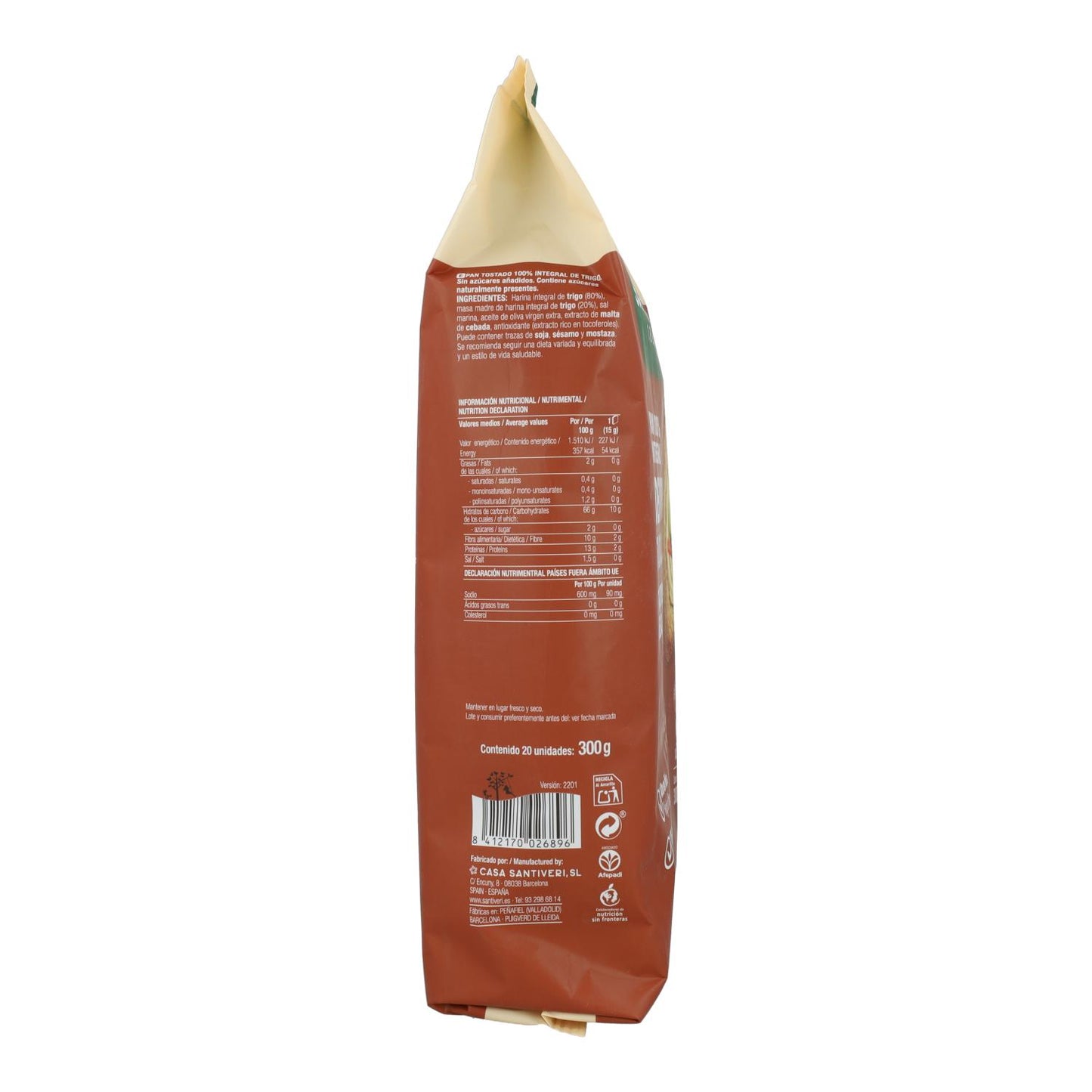 Traditioneel dextrinebrood Santiveri 300 g