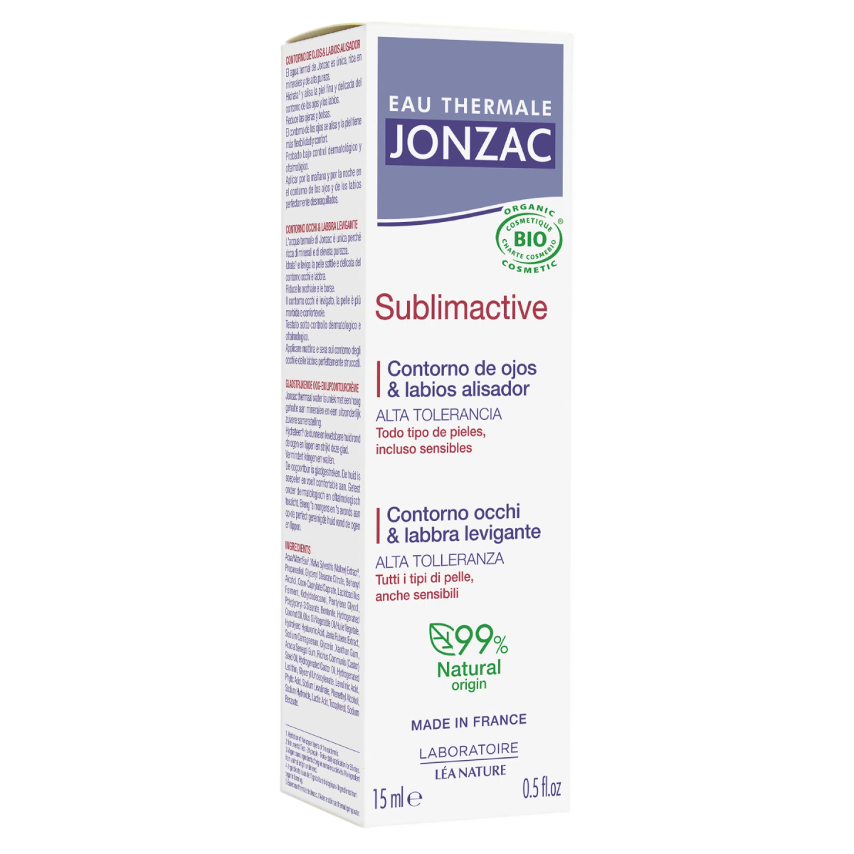 Sublimactive oog- en lipcontourcrème Eau Thermale Jonzac 15 ml