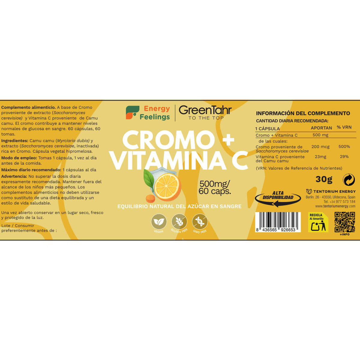 Cromo + Vitamina C capsule Energy Feelings 60 capsule