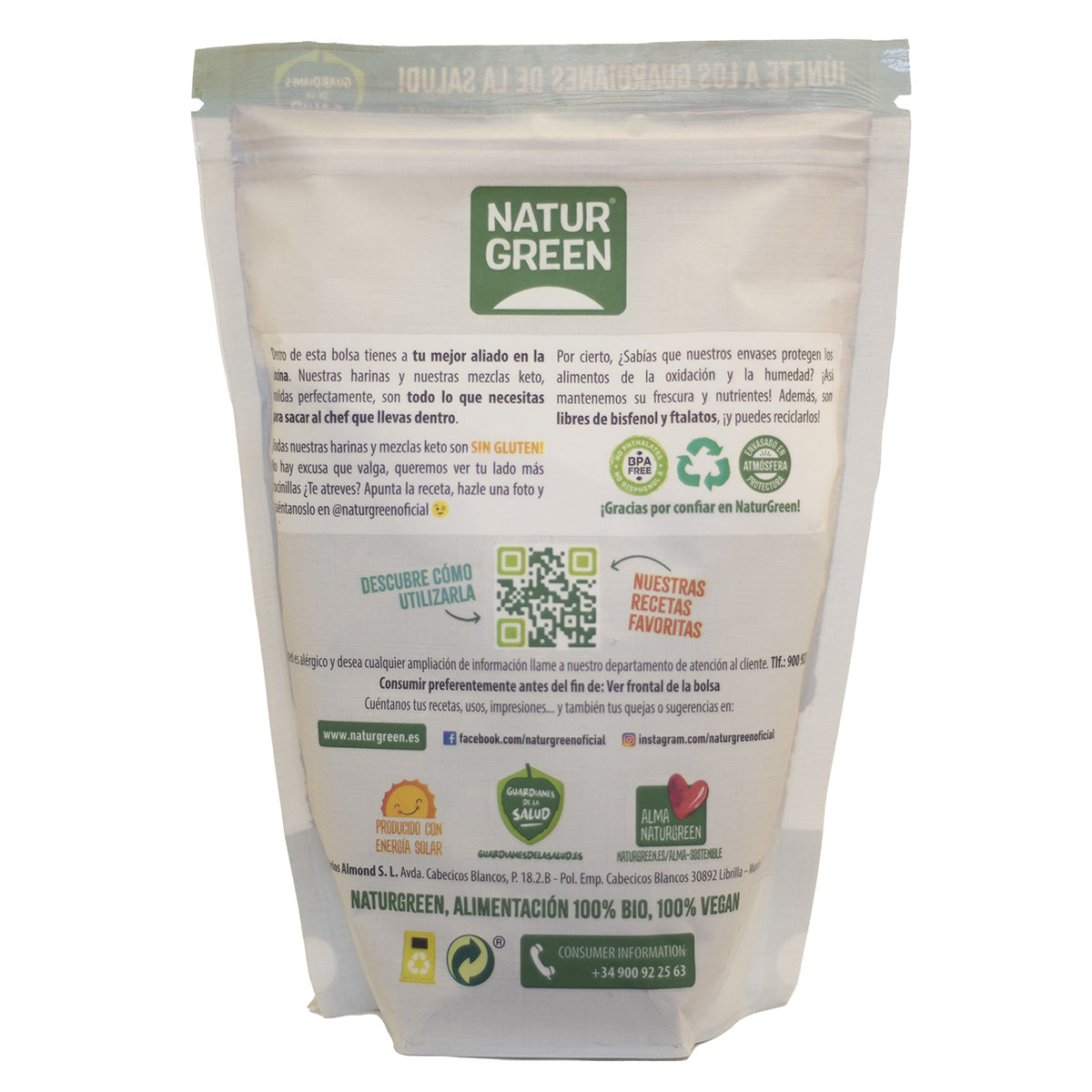 Glutenfreies Bio-Johannisbrotmehl NaturGreen 500 g