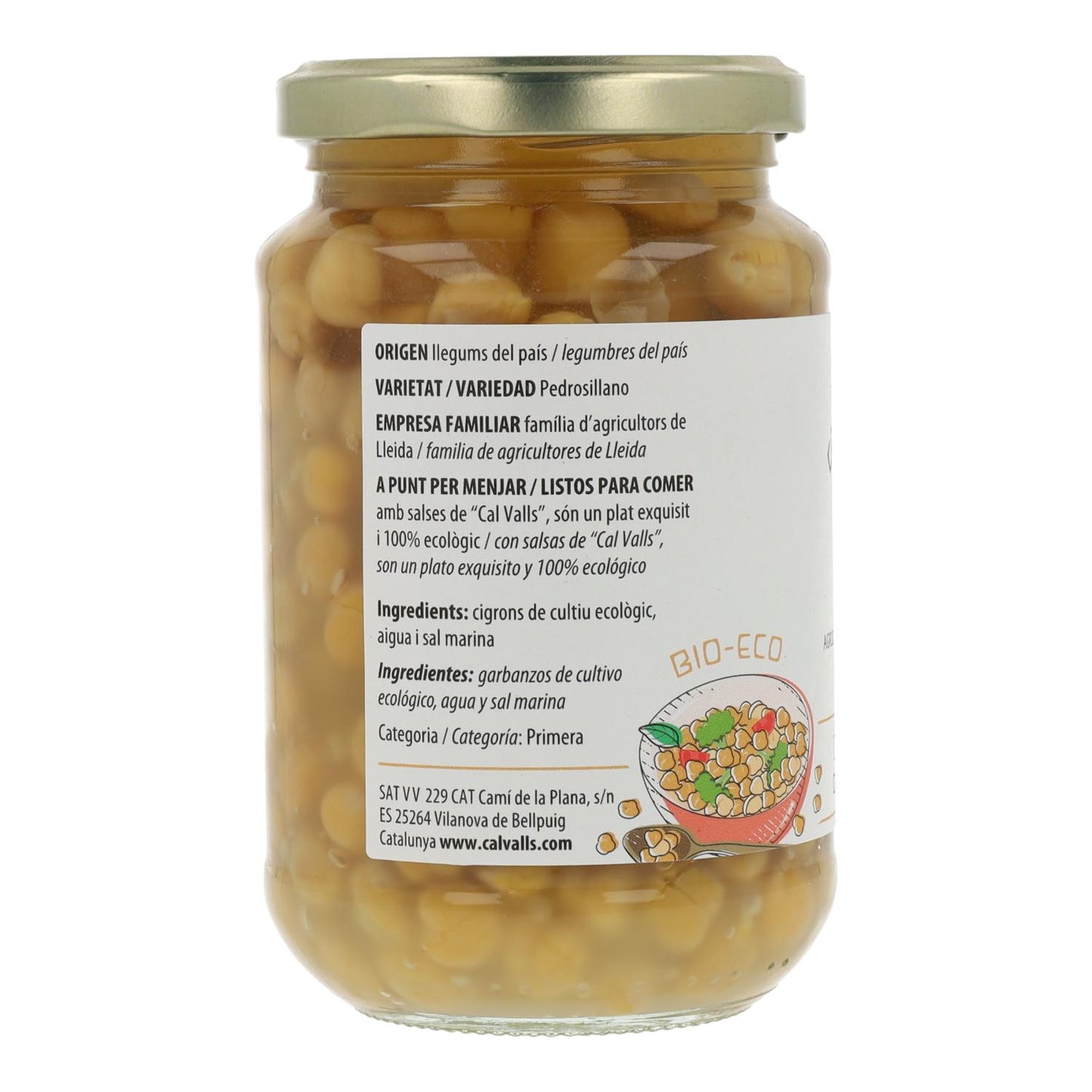 Confezione da 6 ceci cotti ECO Cal Valls 220 g