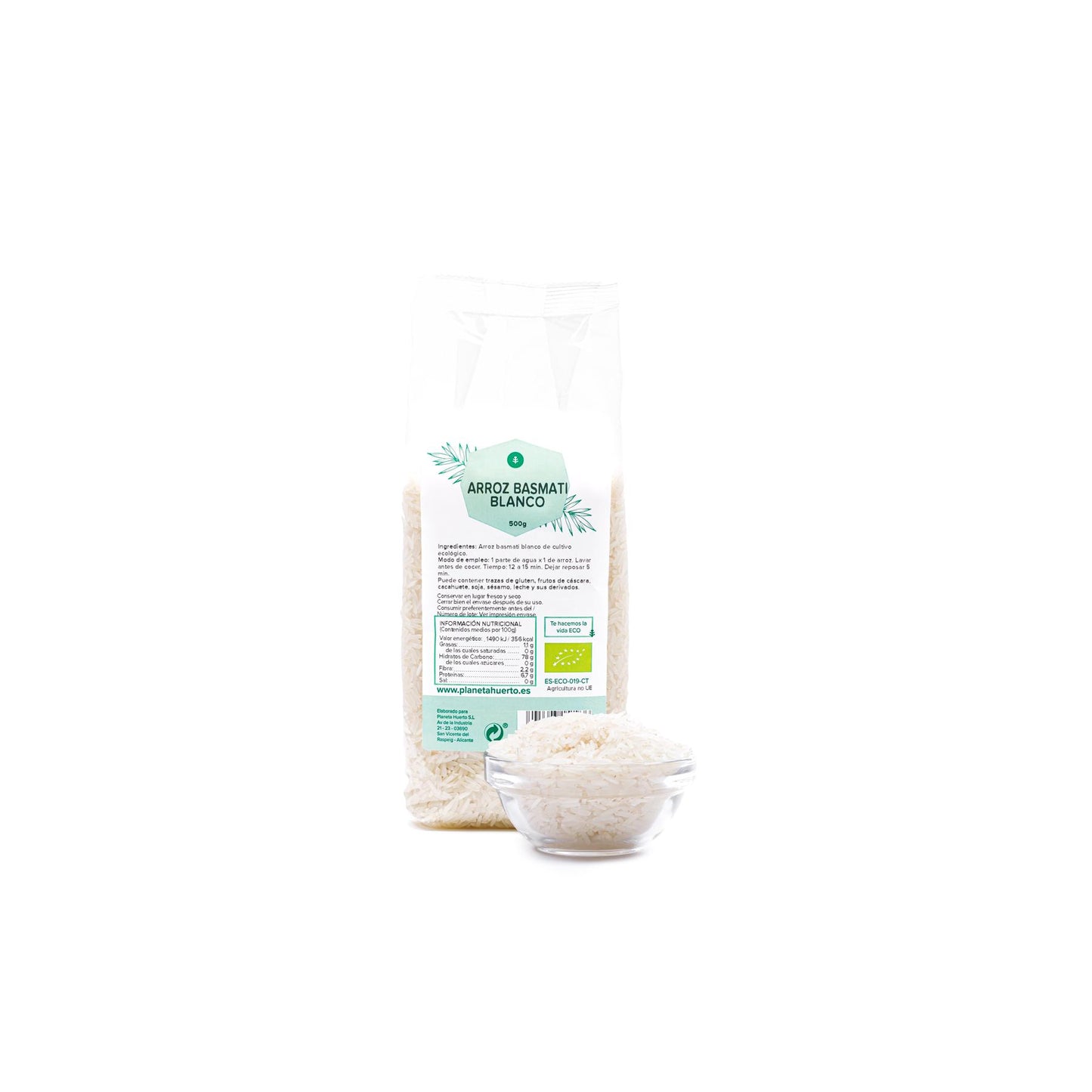 Witte Basmatirijst ECO Planeta Huerto 500 g
