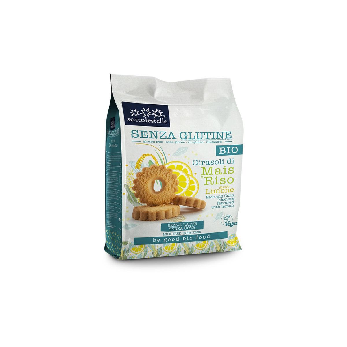 Biscotti di mais e riso al limone senza glutine Sotto 250 g