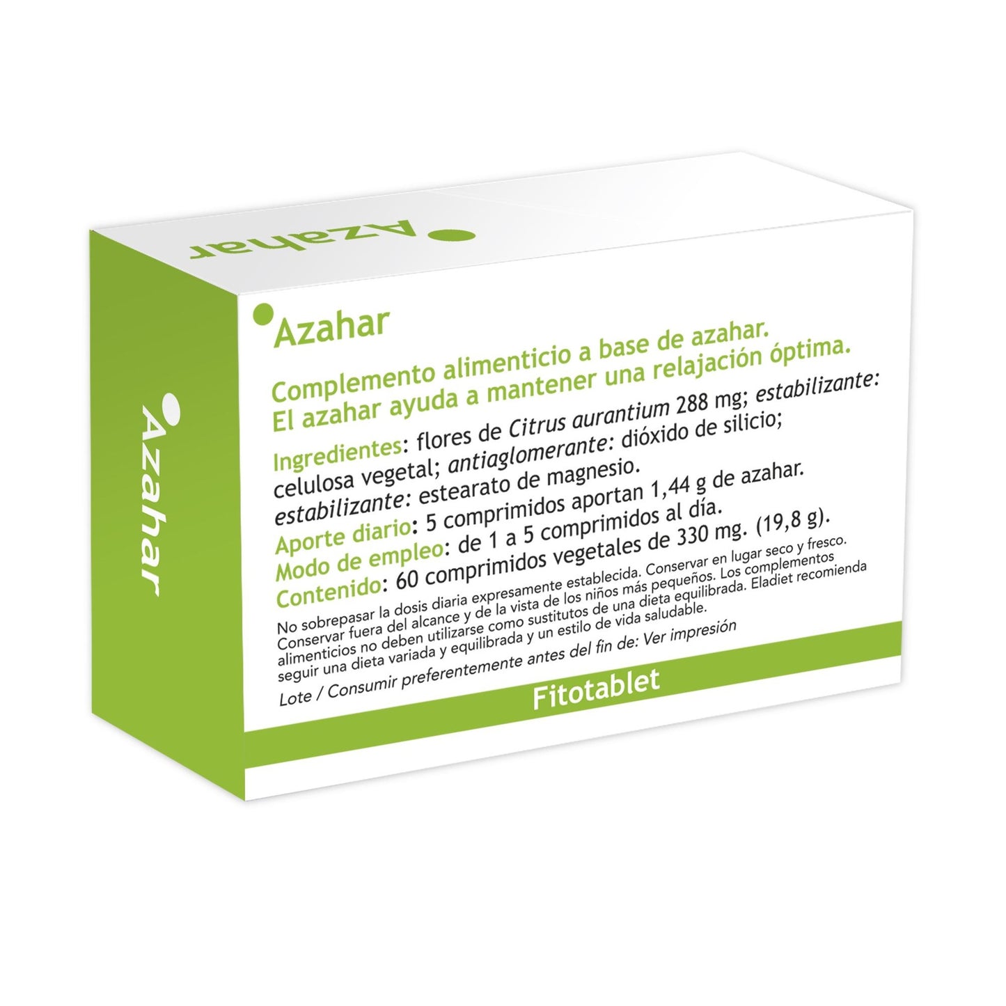 Fitotablet Azahar Nahrungsergänzungsmittel 330 mg Eladiet 60 Tabletten