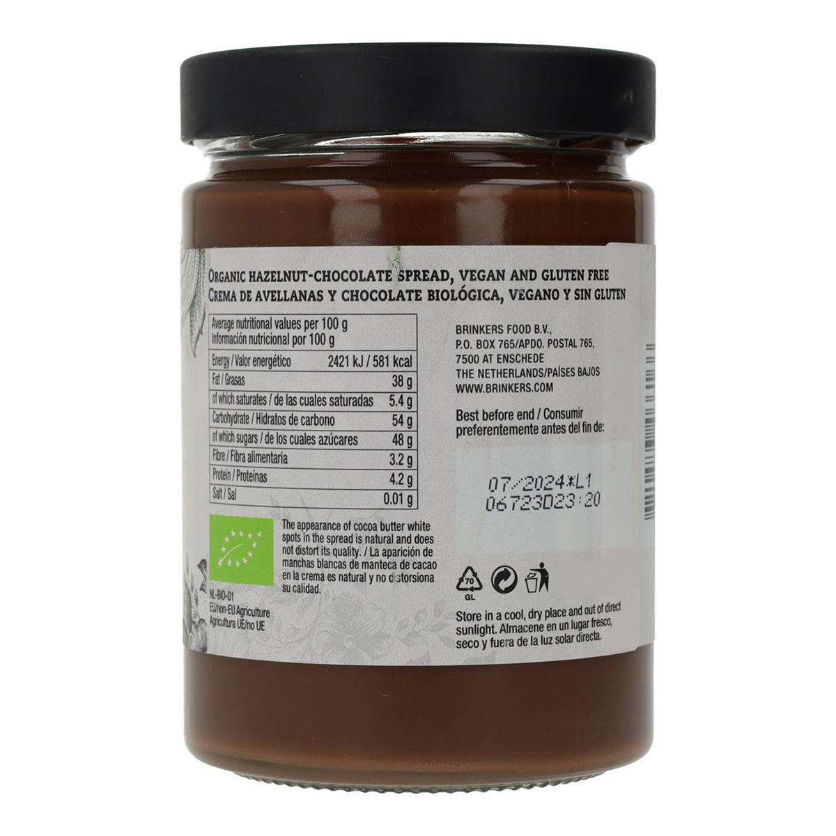 Crema al cioccolato e nocciole vegana senza glutine La Vida Vegan 270 g