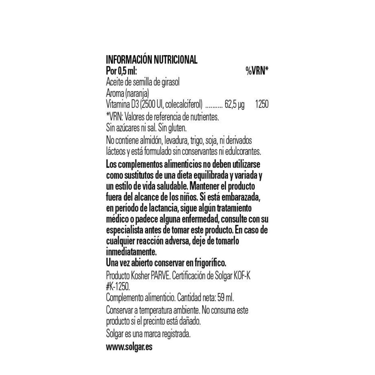Liquid Vitamin D3 2500 IU, 59 ml (Orange)