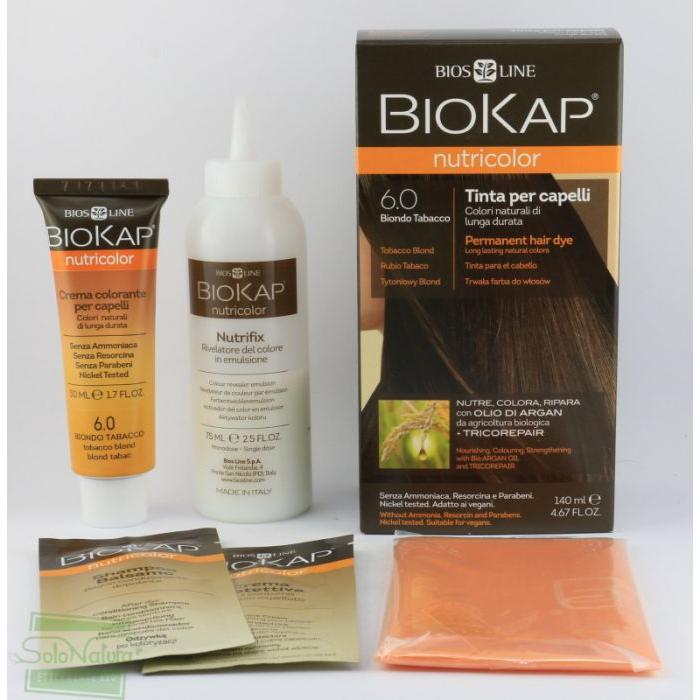 Blonde Tobacco Hair Dye 6.0 Biokap 140 ml