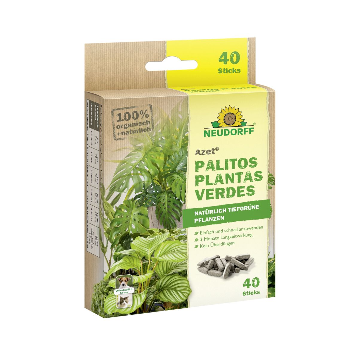 Azet Fertiliser Sticks for Green Plants Neudorff 40 pcs
