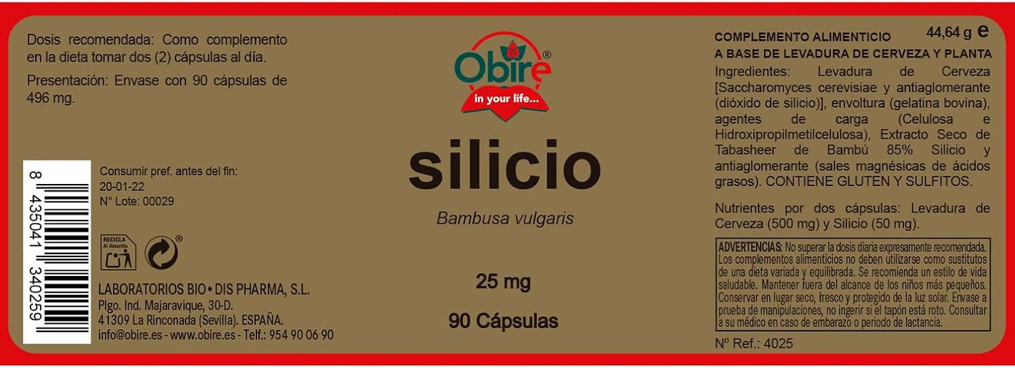 Silicium Obire 90 gélules 25 mg