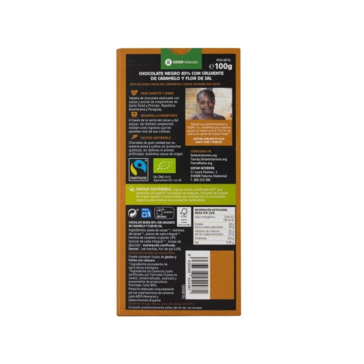 Tabletka czekolady gorzkiej 85% z karmelem i solą morską Tierra Madre 100 g