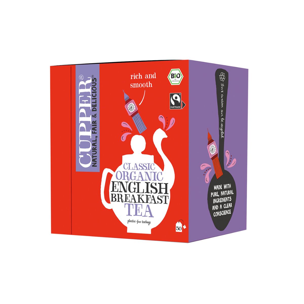Zwarte thee English Breakfast Bio Cupper 50 zakjes