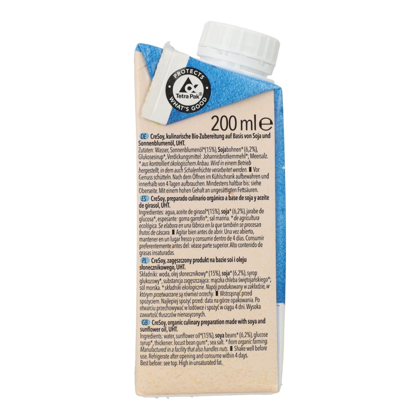 Crème liquide de soja bio Natumi, 200 ml