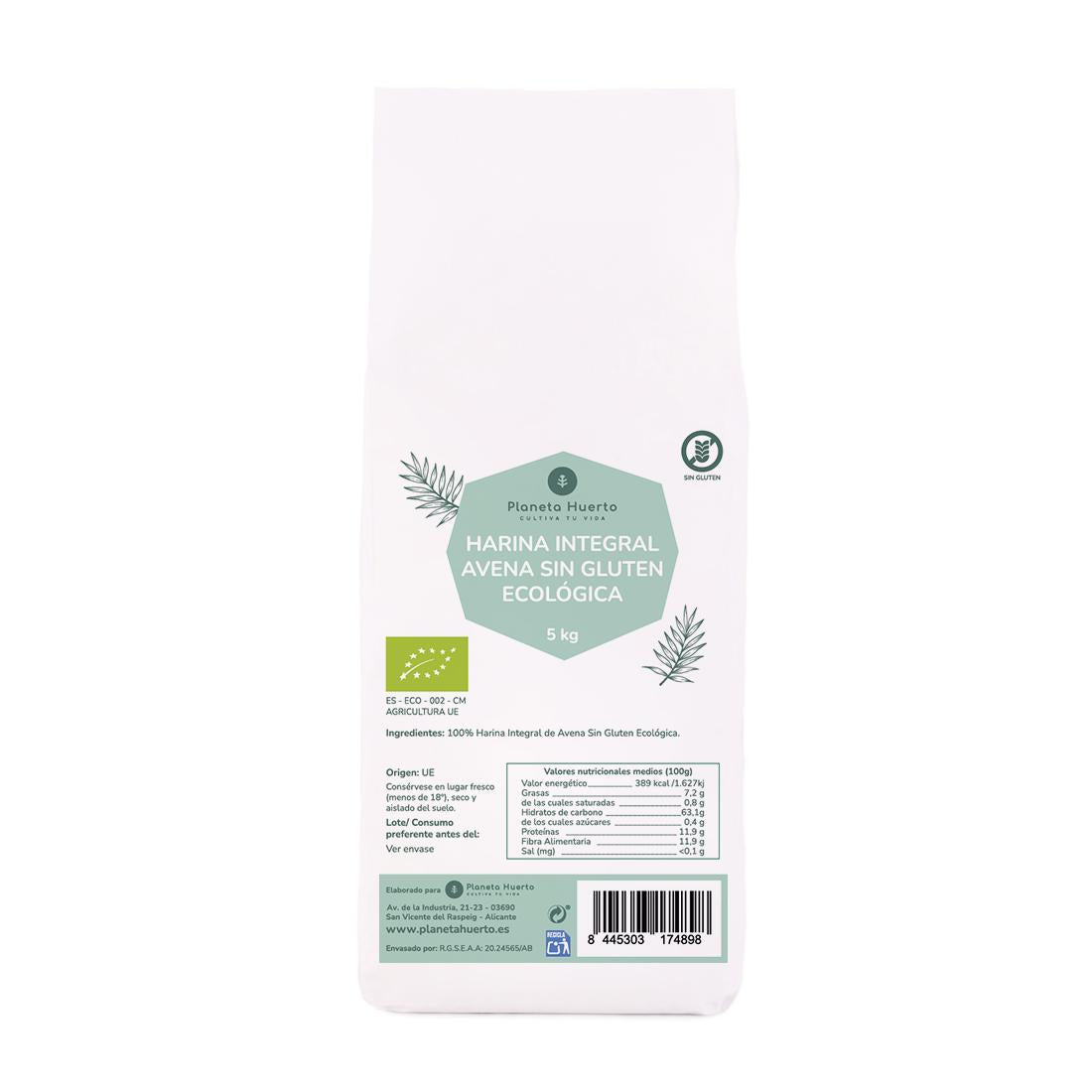 Volkoren Glutenvrije Havermout Eco Planeta Huerto 5 Kg