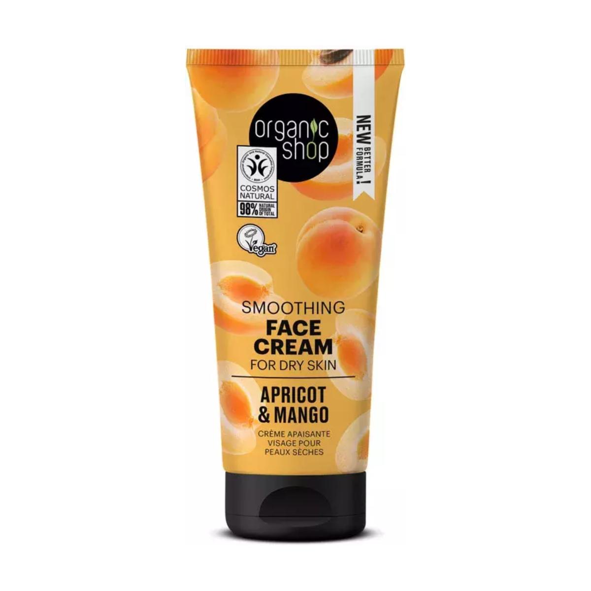 Light daily face cream for dry skin with apricot and mango, Organic Shop 50 ml