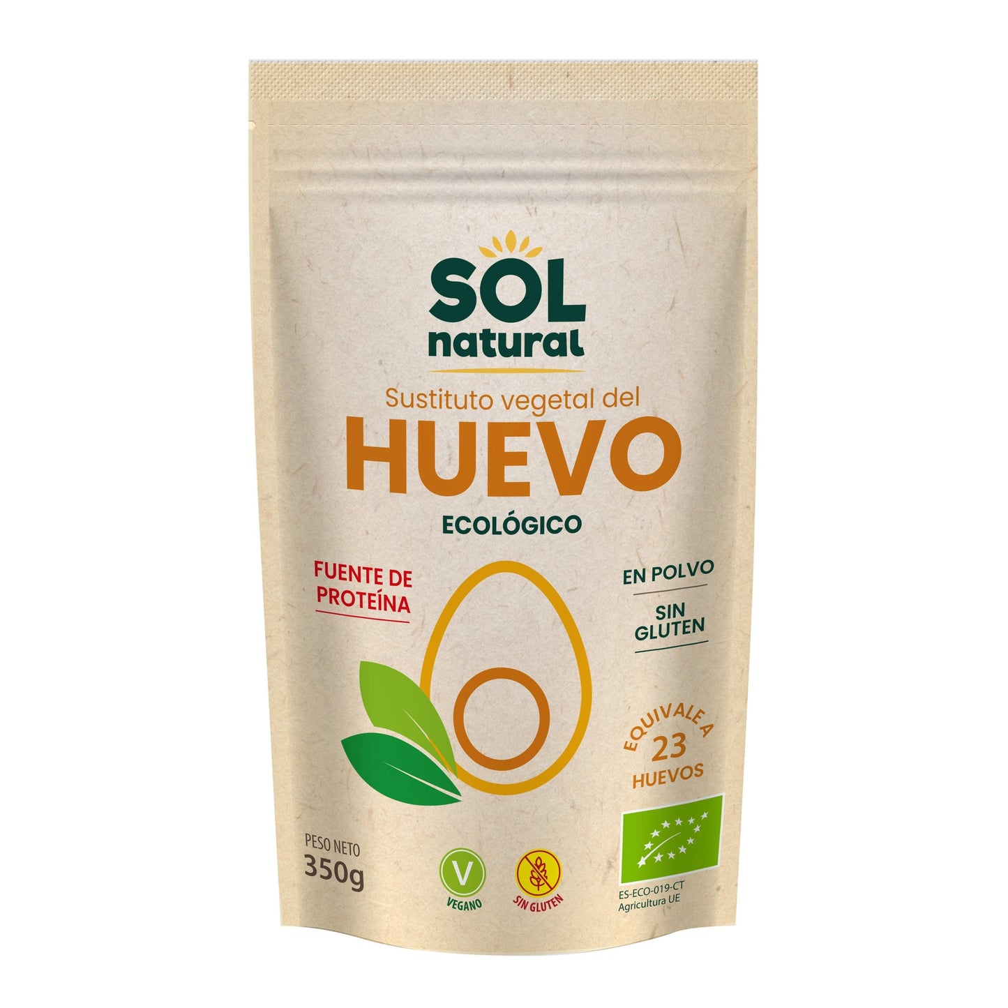 Vegetabiliskt äggersättningspulver, ekologiskt, Sol Natural, 350 g