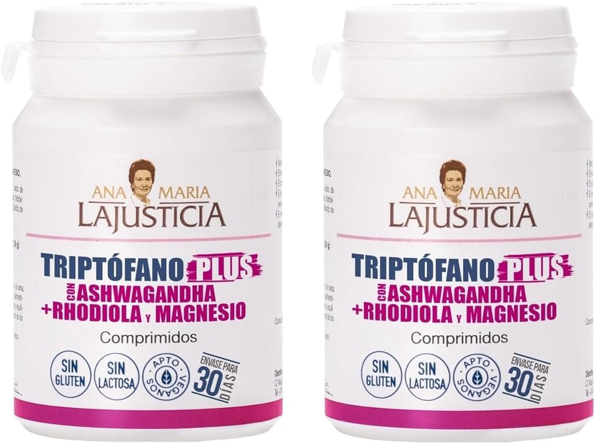 Pack X2 Tryptophane plus avec ashwagandha + rhodiola et magnésium Ana María LaJusticia 60 comprimés