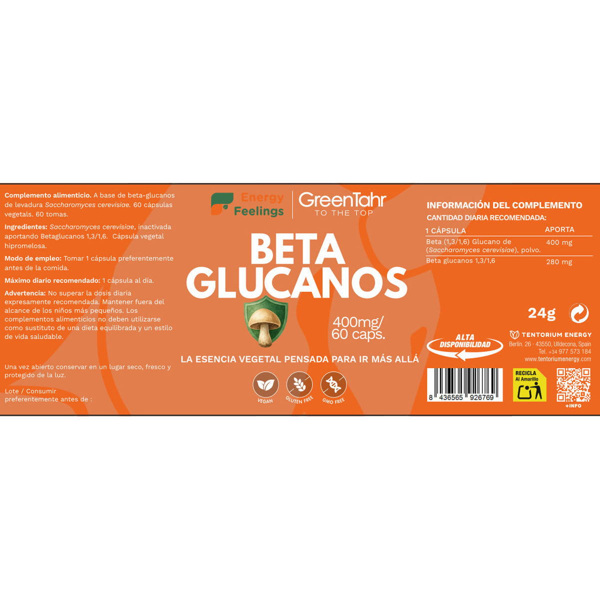 Beta-glukany Energy Feelings 60 kapsułek