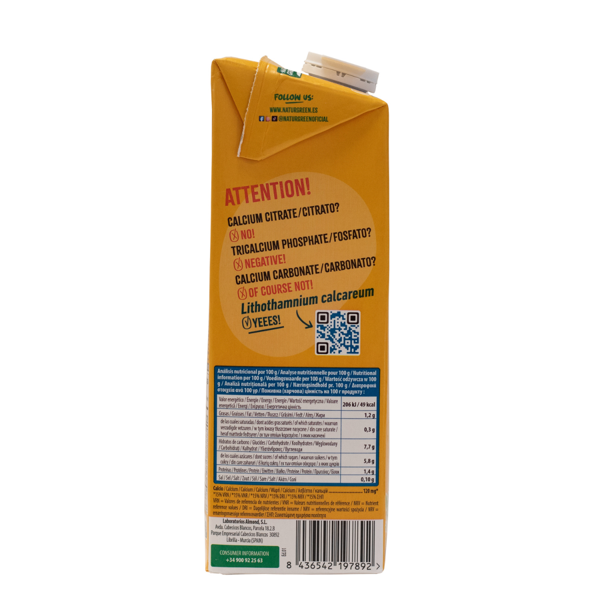 Zestaw 6 szt. Napój owsiany z wapniem bez dodatku cukru Naturgreen 1 litr