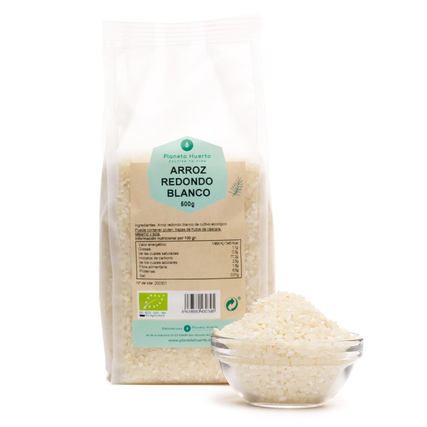 Vitt runt ris ECO Planeta Huerto 500 g
