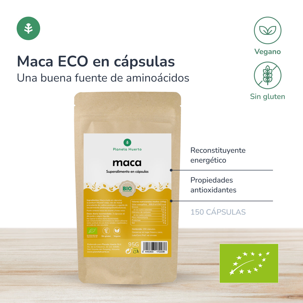 Maca Bio Planeta Huerto 150 Capsules