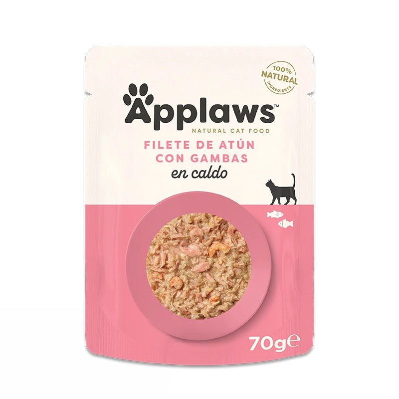 Applaws wet cat food with Pacific tuna and prawns, 70 g