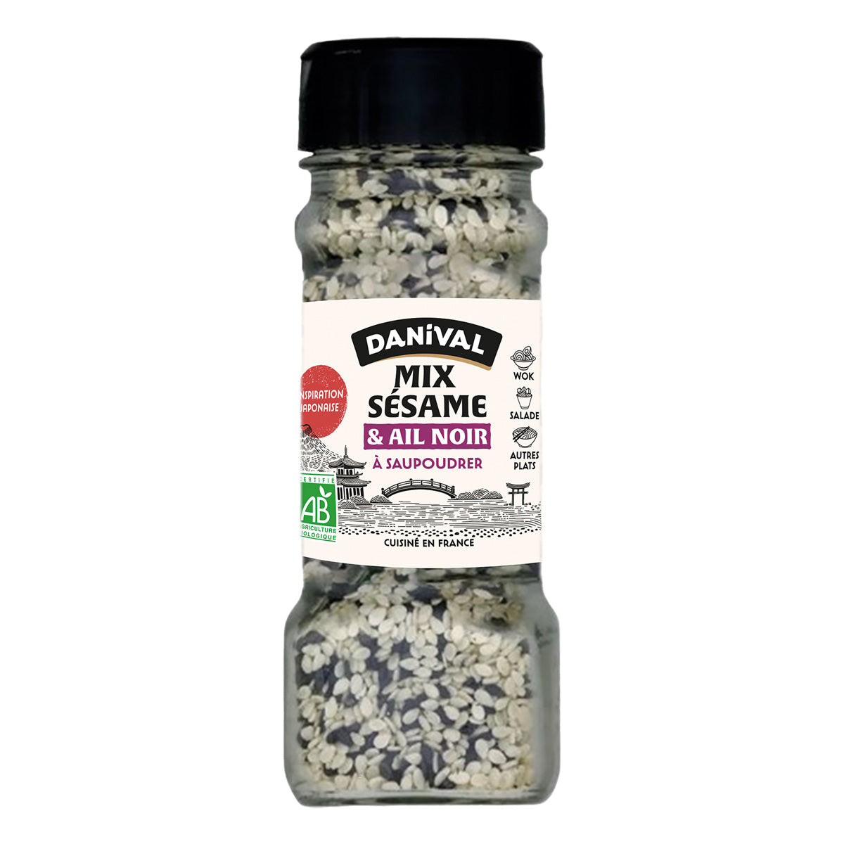 Biologische sesam- en zwarte knoflookkruidenmix, Danival 45 g