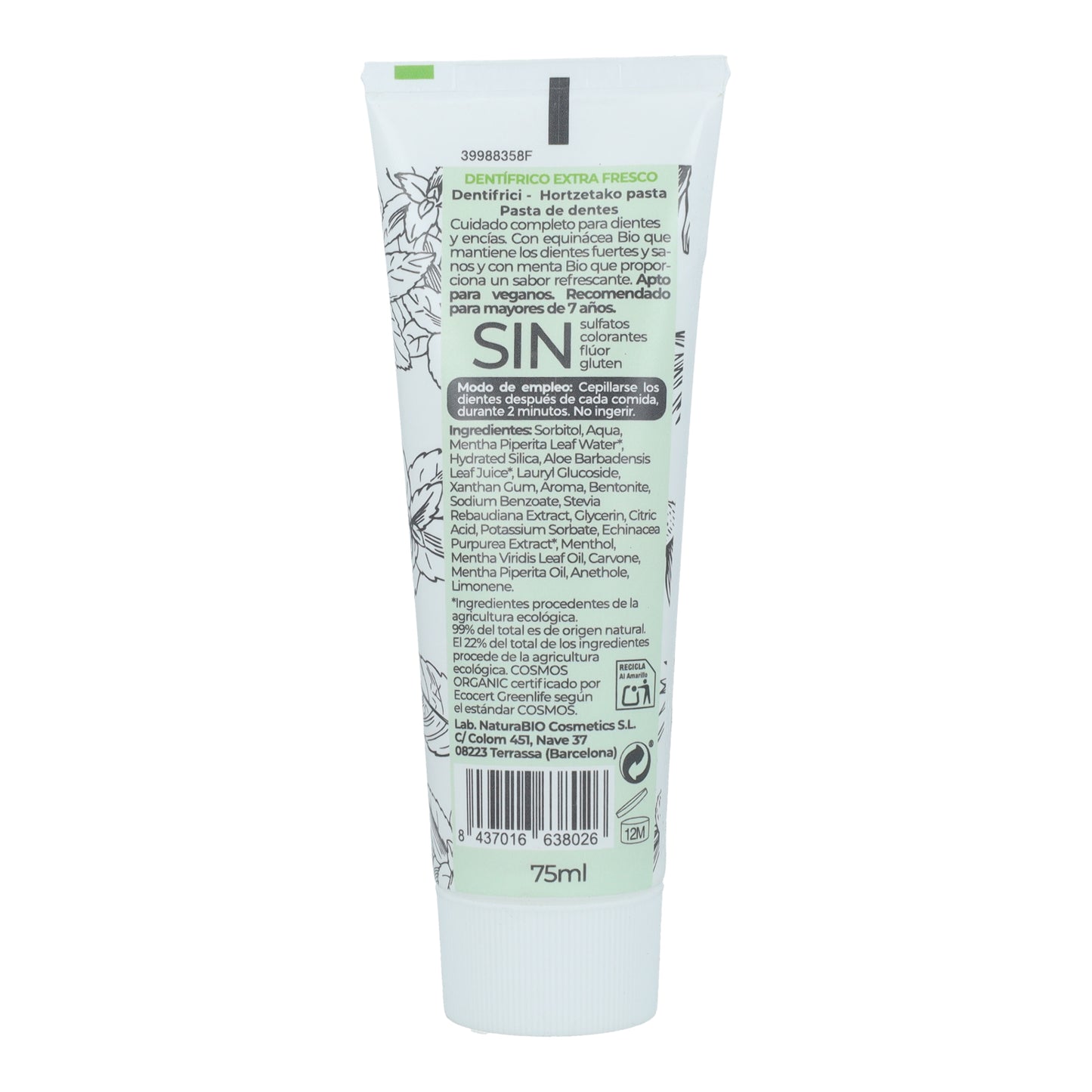 Pakiet promocyjny 2 szt. Pasta do zębów z miętą i echinaceą Bio bez fluoru NaturaBio 75 ml