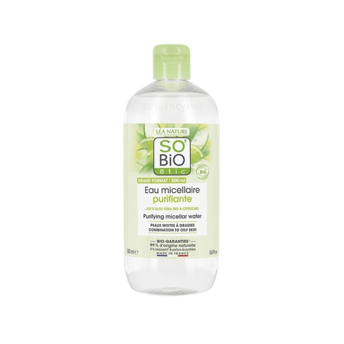 Acqua micellare purificante zinco, aloe vera e lime BIO So'Bio étic 500 ml