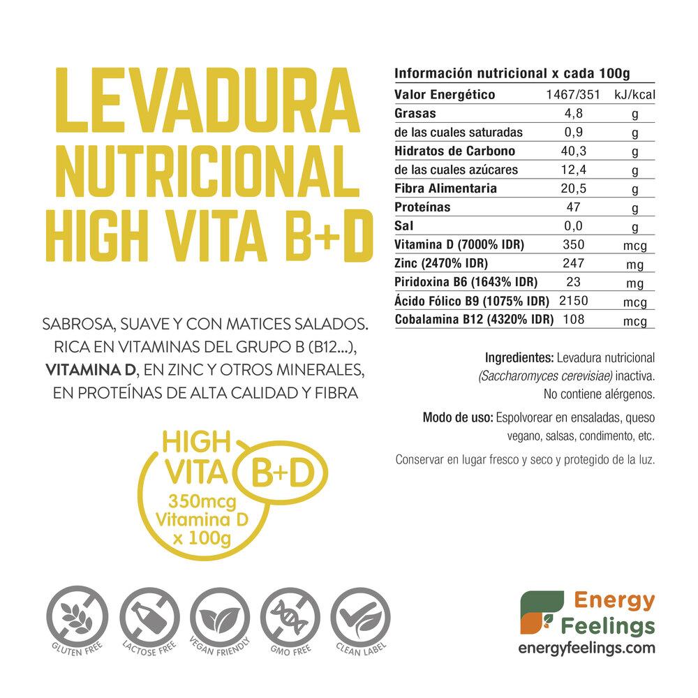 Confezione da 2 lieviti nutrizionali ad alto contenuto di vitamina D Energy Feelings 1 kg