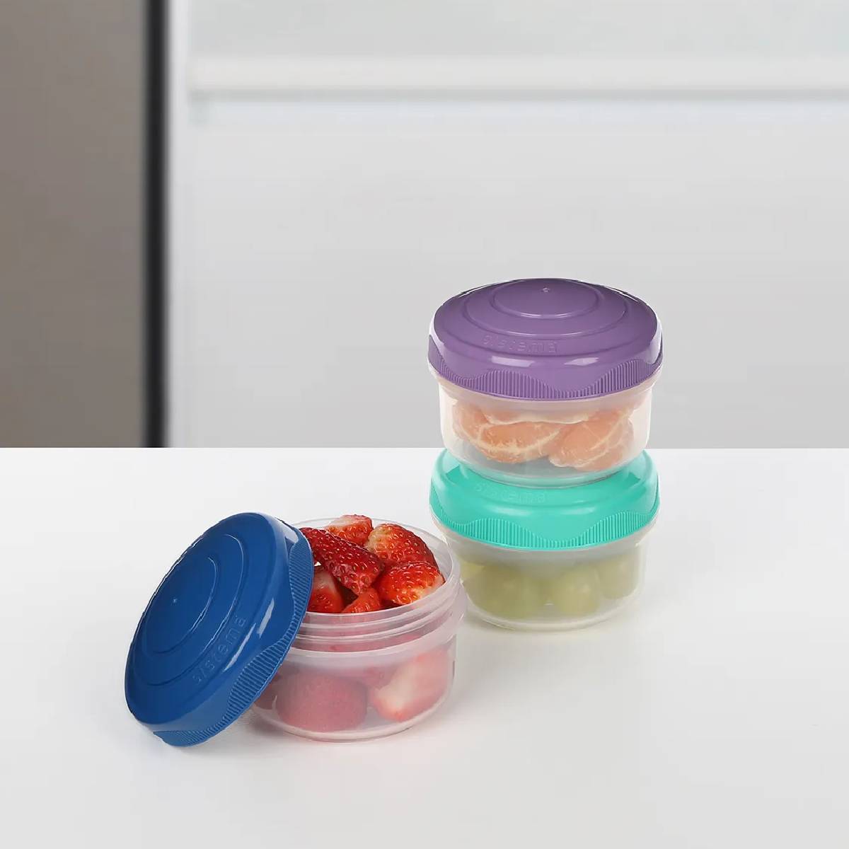 Pakket luchtdichte bakjes Sistema Mini Bites To Go 3x130 ml