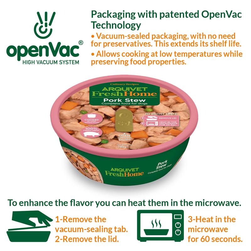 Arquivet Fresh Home Pork Stew Alimento umido di maiale per cani 280 g
