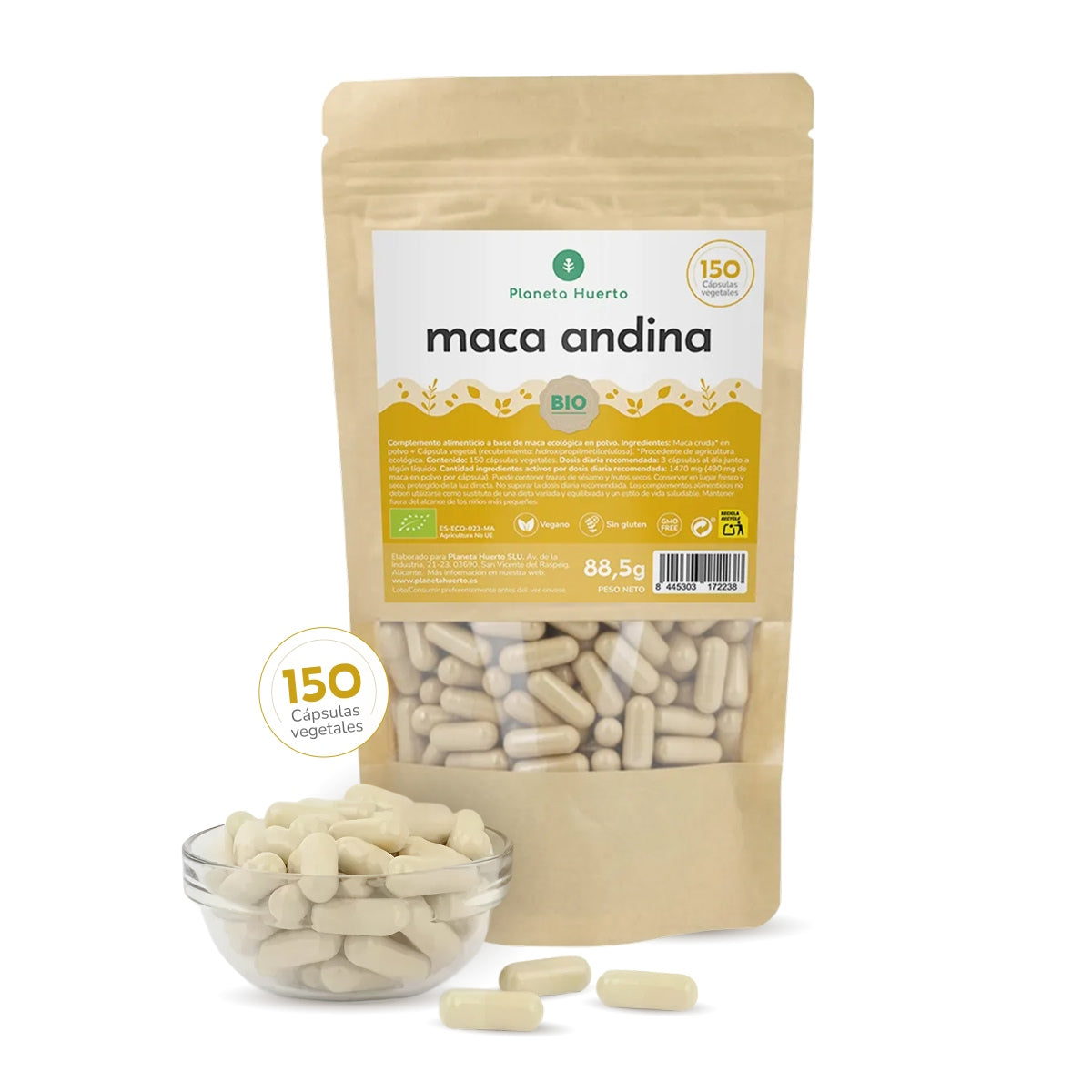 Organic Maca Planeta Huerto 150 Capsules