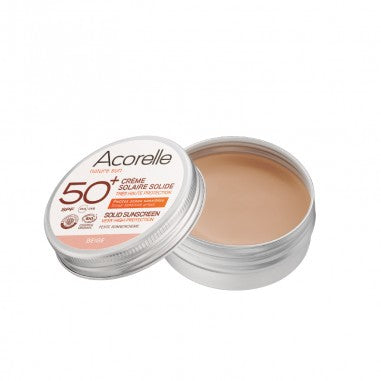 Vaste zonnebrandcrème kleur beige SPF 50+ Acorelle 20 g
