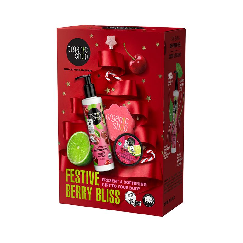 Lichaamsverzorgingsset "Festive Berry Bliss", Organic Shop 280 ml/100 ml